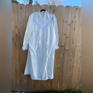 Vintage Character Lingerie Gunne Sax Dress White  Prairie Dress Long‎ Sleeve